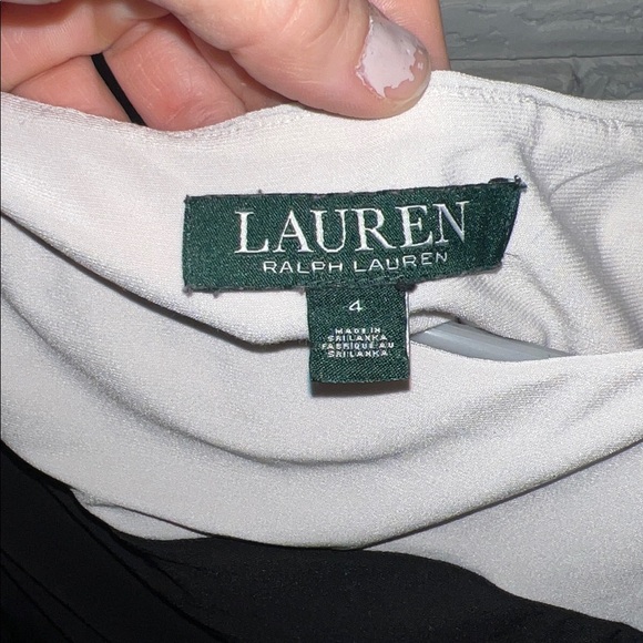 Ralph Lauren Midi Length B&W Colorblocked Dress - Picture 4 of 5